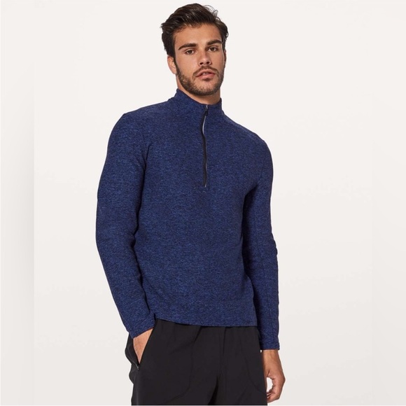 Lululemon Surge Warm 1/2 Zip Heathered Hero Blue. Size Medium. - Picture 1 of 13